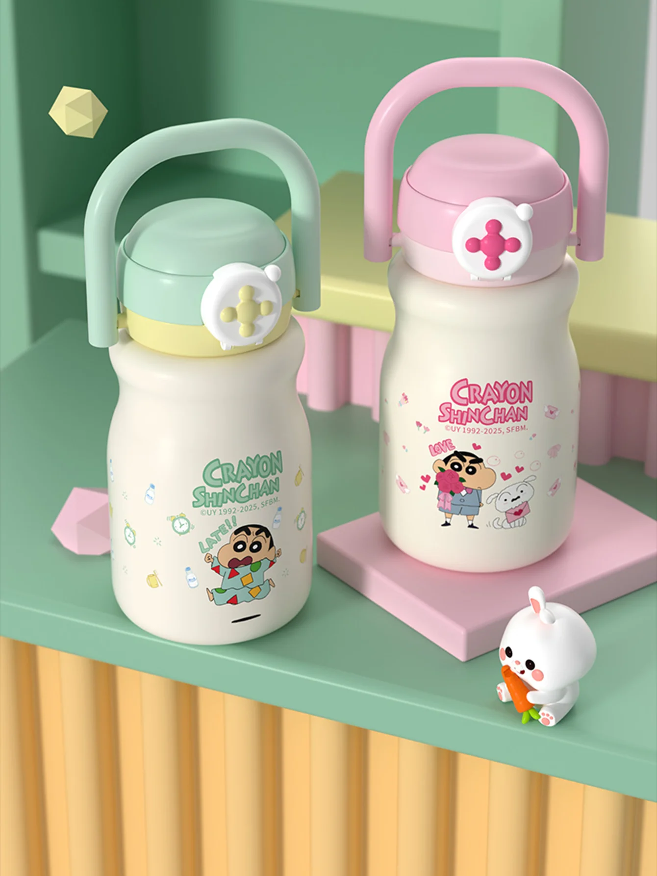 

Authentic Crayon Shin-Chan Cartoon Cute Portable Insulated Cup 500ml (16.91 Ounces) Portable Travel Cup Suitable for Kidsren, Boys and Girls