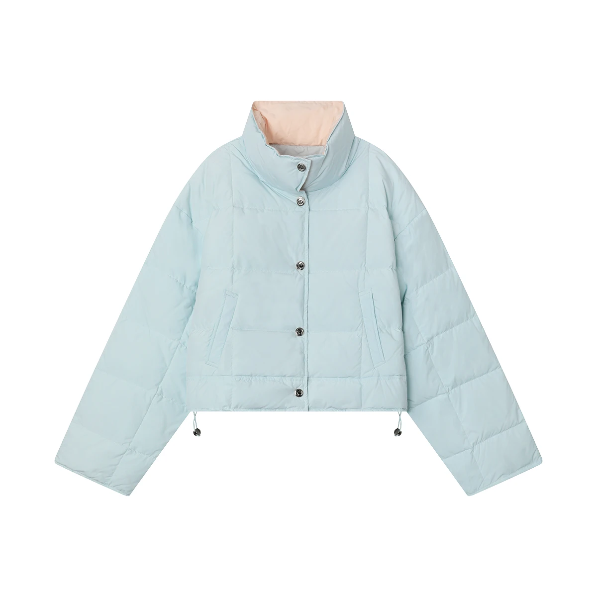 Coolhut 90% dons korte damesjas winter opstaande kraag kleurblok parka fris esthetisch gewatteerd jack met contrasterend paneelontwerp