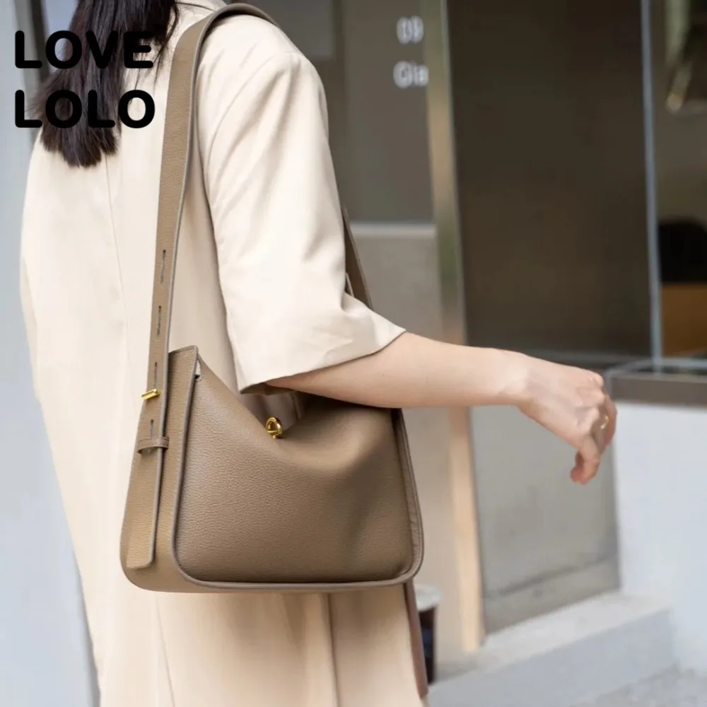 

Luxury Designer Armpit Bag for Women Genuine Head Layer Cowhide Leather Crossbody Purse Wide Adjustable Shoulder Strap Handbag