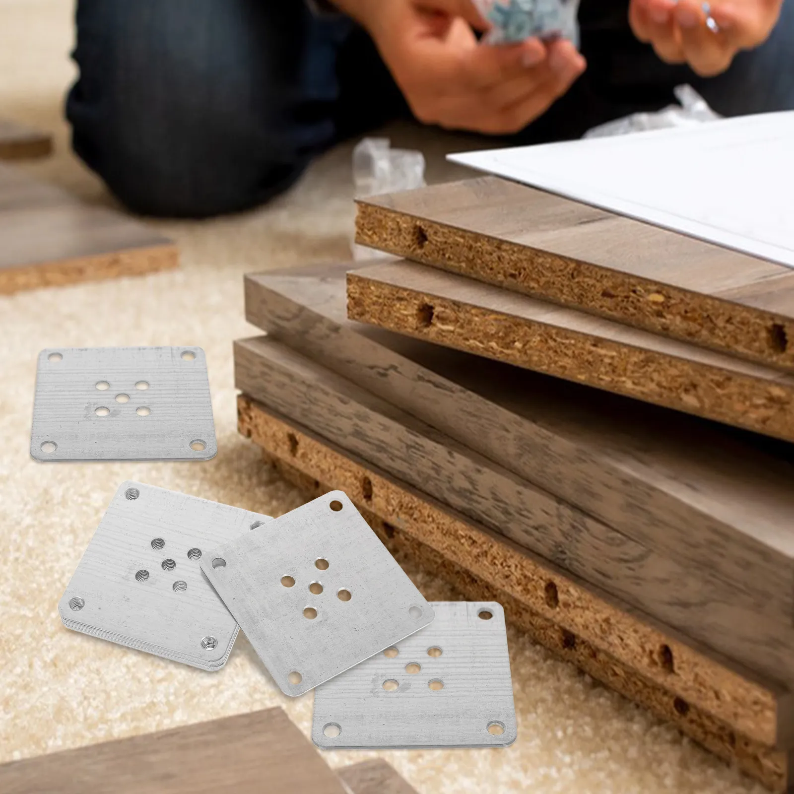 

10Pcs Mounting Plate for Furniture Legs Iron Base Plate Connector for Sofa Table Cabinet Wood Leg Fixing Hardware Repair