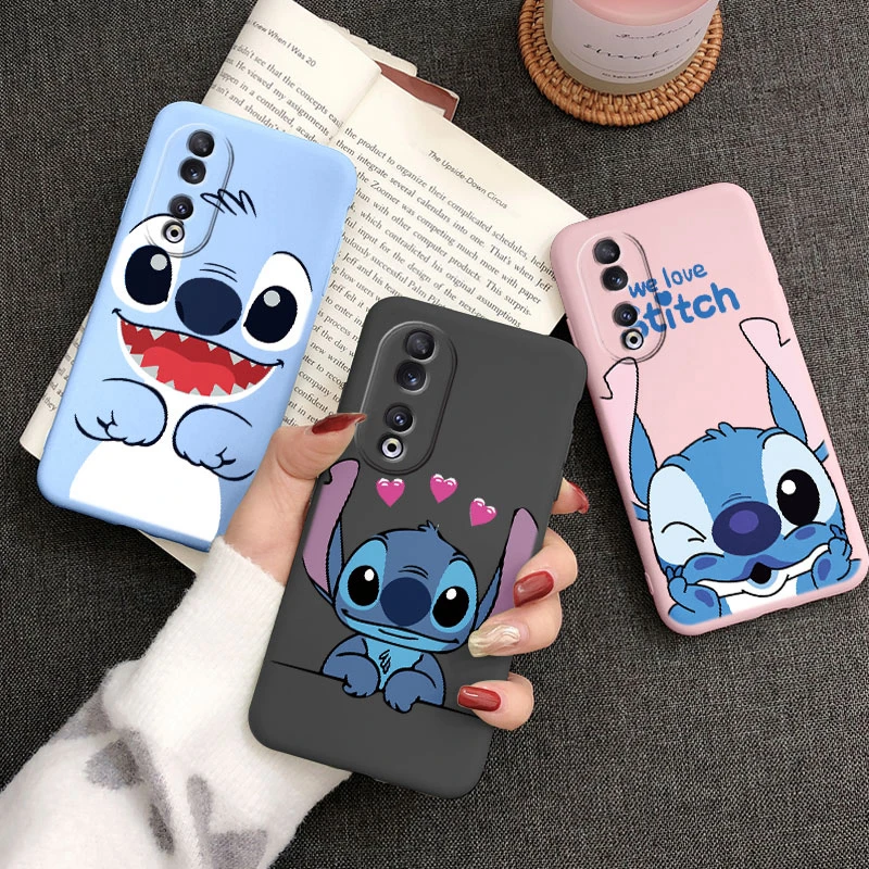 For Honor 90 Case Bumper Cute Cartoon Stitch Love Silicone Soft Phone Cover For Honor90 6.7