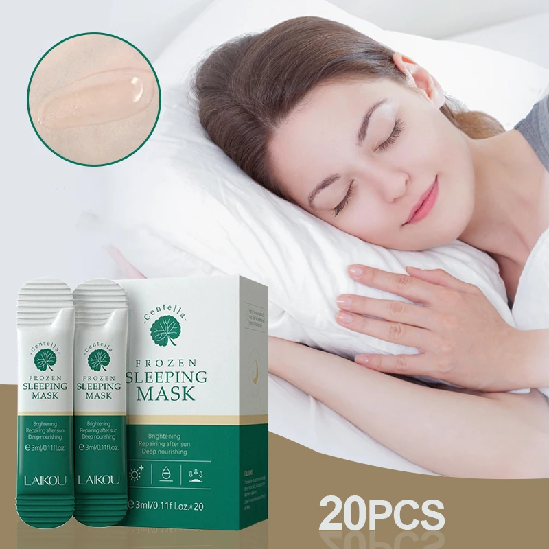 

Sleeping Mask Moisturizing Nourish Anti-Wrinkle Oil-Control Brighten Centella Asiatica Niacinamide Face Skin Care 3ml * 20pcs