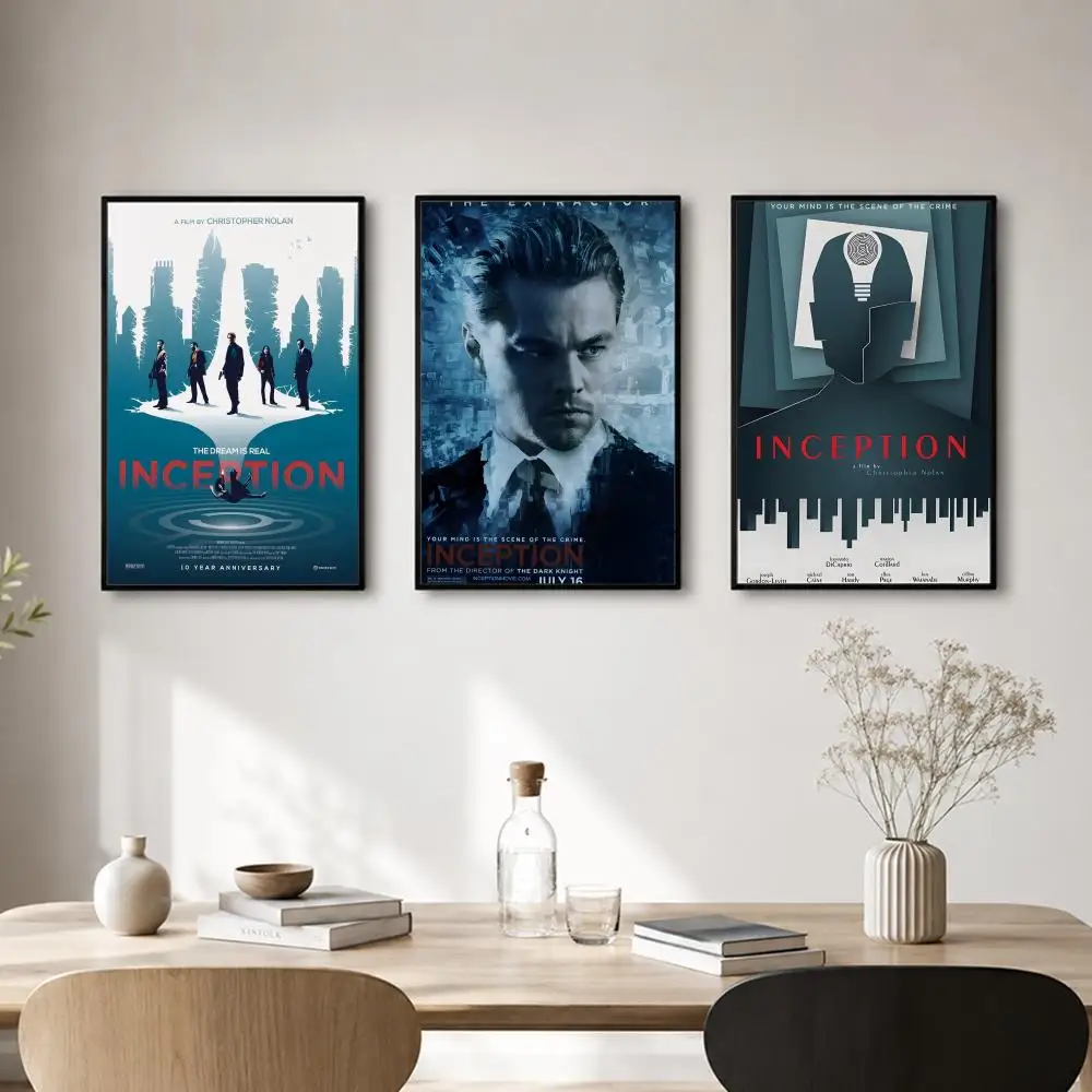 Science Fiction FilmI-InceptionS Movie Poster Self-adhesive Art Waterproof Paper Sticker Coffee House Bar Room Wall Decor