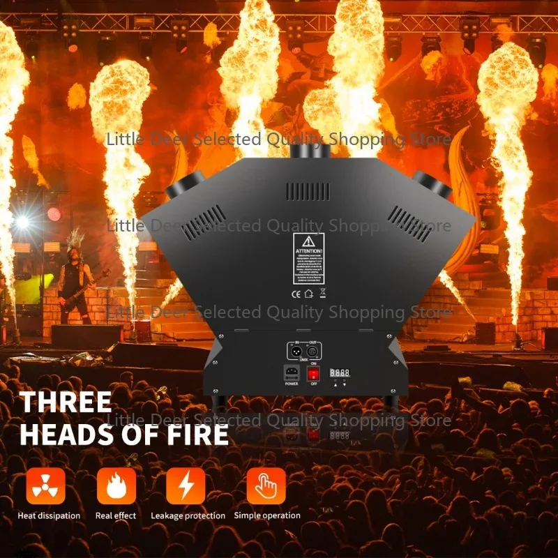 Three Head Stage Flame Machine  200w Flame Thrower DJ Band Stage Show Effect DMX512 Colorful Spray Fire Machine