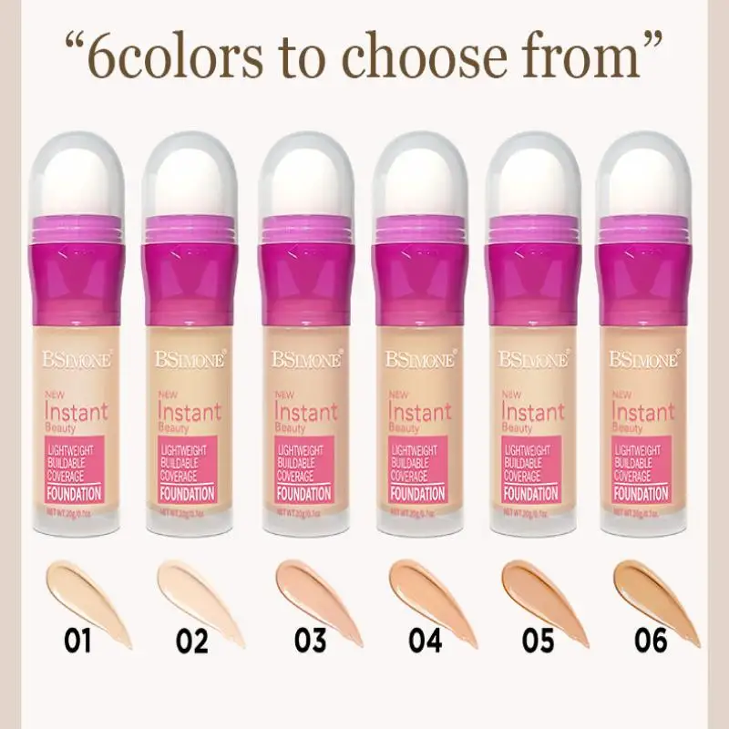 Korektor do twarzy BSIMONE z gąbeczką, matujący płynny podkład, kontrola sebum, długotrwały krem BB, wodoodporny, rozjaśniający