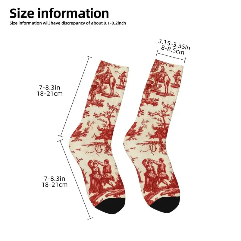 Chaussettes Unisexes Rouges à Motifs Imprimés en 3D pour Homme, Art Français Vintage