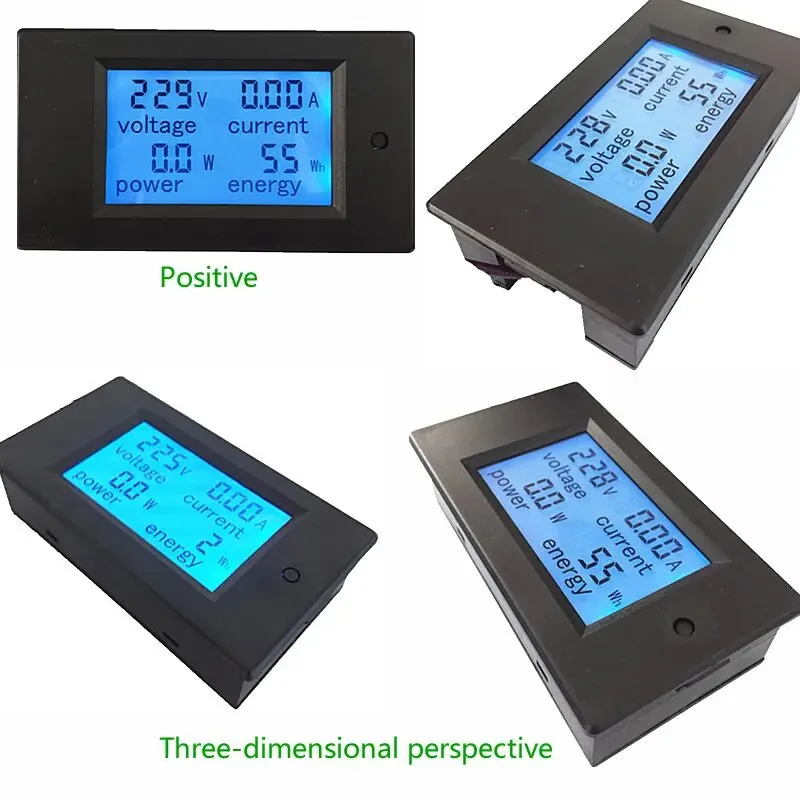 20A/100A Digital Meter DC6.5-100V AC80-260V Voltmeter Ammeter LCD 4-in-1 DC Voltage Current Power Energy Detector