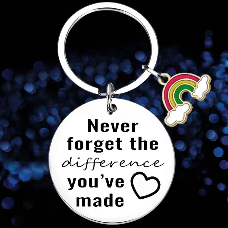 Cute Never Forget The Difference You've Made Keychain Retirement Gifts Key Chain Pendant Coworker Leaving Gifts