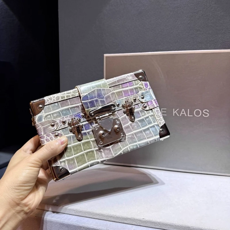 Luxus Marke Leder Mode Krokodil Muster Box Schulter Umhängetasche Abendessen Taschen für Frauen Bolso Marca Lujo – Detail 6