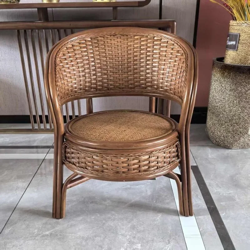 #Home True rattan chair Small rattan Adult small apartment balcony Leisure chair Teng Elderly small chair manufacture