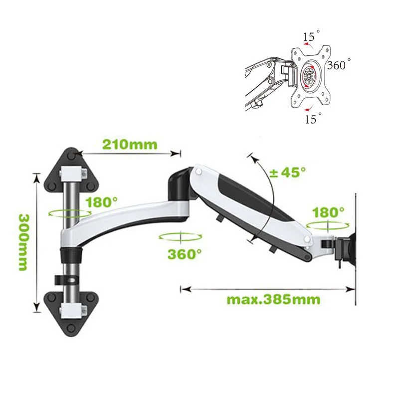 FE112WA Aluminum Alloy 360 Degree Full Motion 23