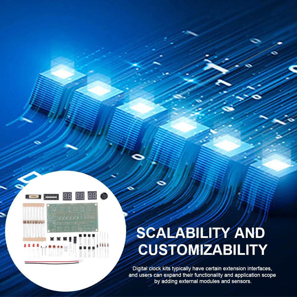 디지털 LED 디스플레이 전자 부품, 디지털 시계 DIY 키트, 7-12 V 전자 시계 생산 수트, 6 비트, AT89C2051