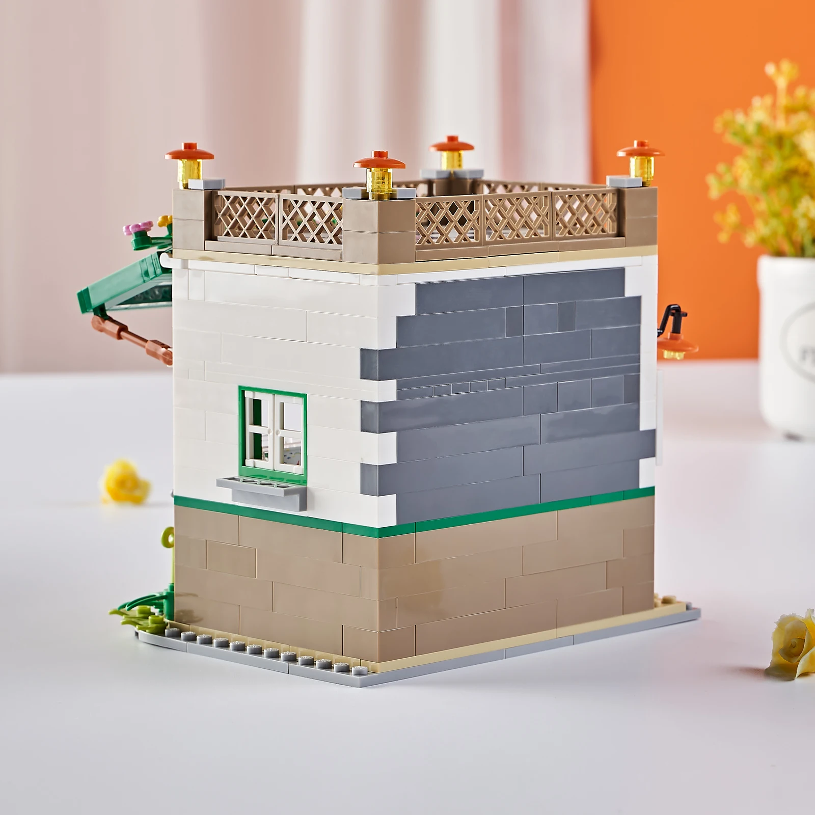 Mini City Street Building Blocks set kit Flower Room camera da letto Micro DIY House Model giocattoli educativi per bambini ragazze regalo