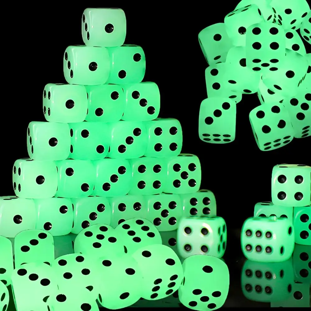 

20pcs 0.63inch Luminous Dice, Standard D6 Dice for Tabletop Games, Role Playing Games, Card Games, Party Favors YMY