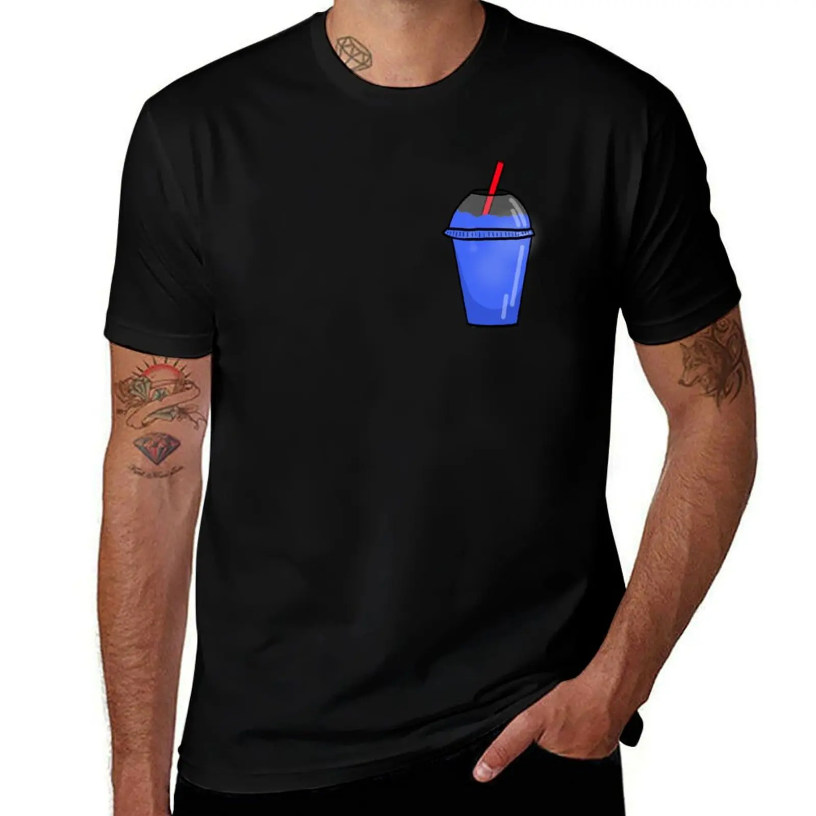 Camiseta holgada azul Raspberry Slushie, ropa estética hippie, camisas de sudor, hombres