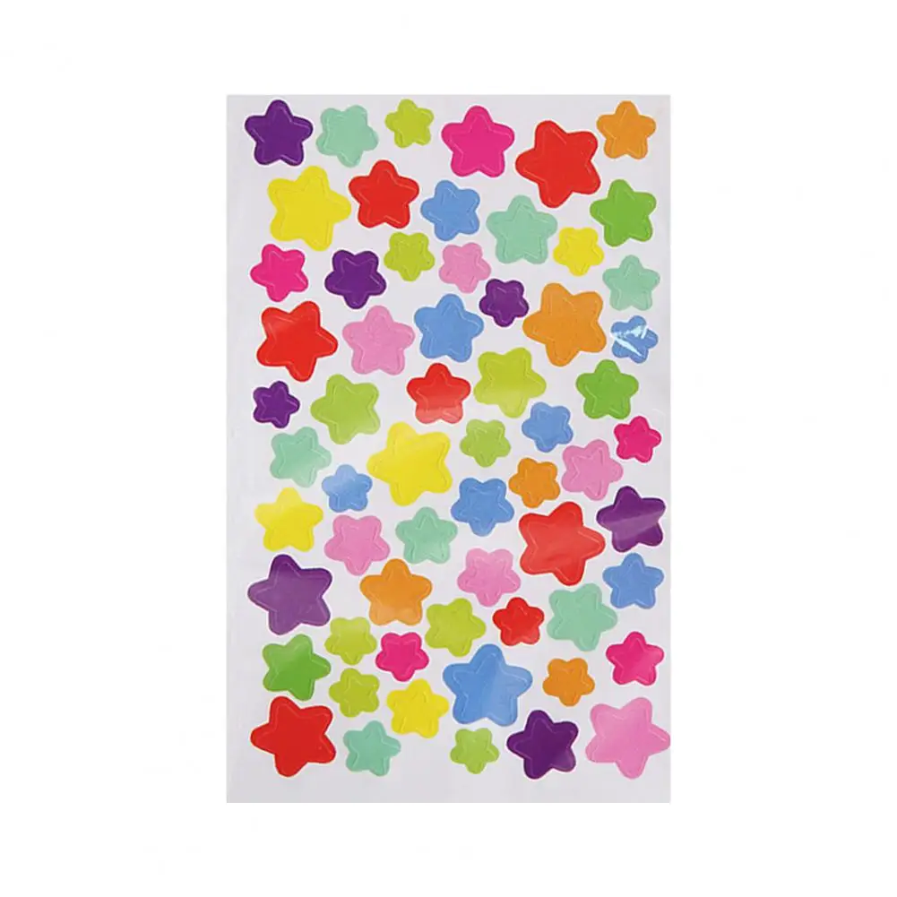 Small Round Scrapbook Sticker Vibrant Scrapbook Stickers Colorful Stars Love Hearts Round Shapes Diy Adhesive Decals for Kpop