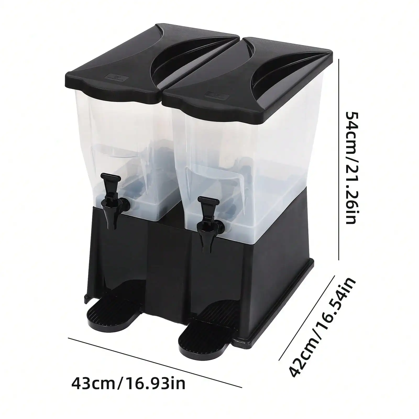 

5.8 Gallon Double Beverage Dispenser W/ Taps & Lids Modern Plastic Juice Dispenser 22L Plastic Drink Dispenser For Parties