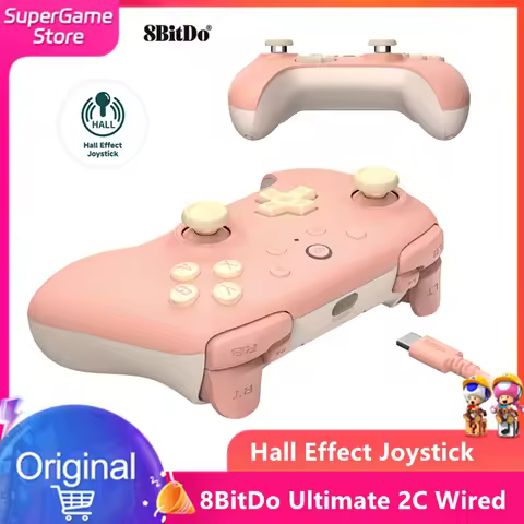 8BitDo Ultimate 2C Wired Gaming Controller For PC Windows 10/11 Steam Deck Raspberry Pi Android Accessories Hall Effect Joystic