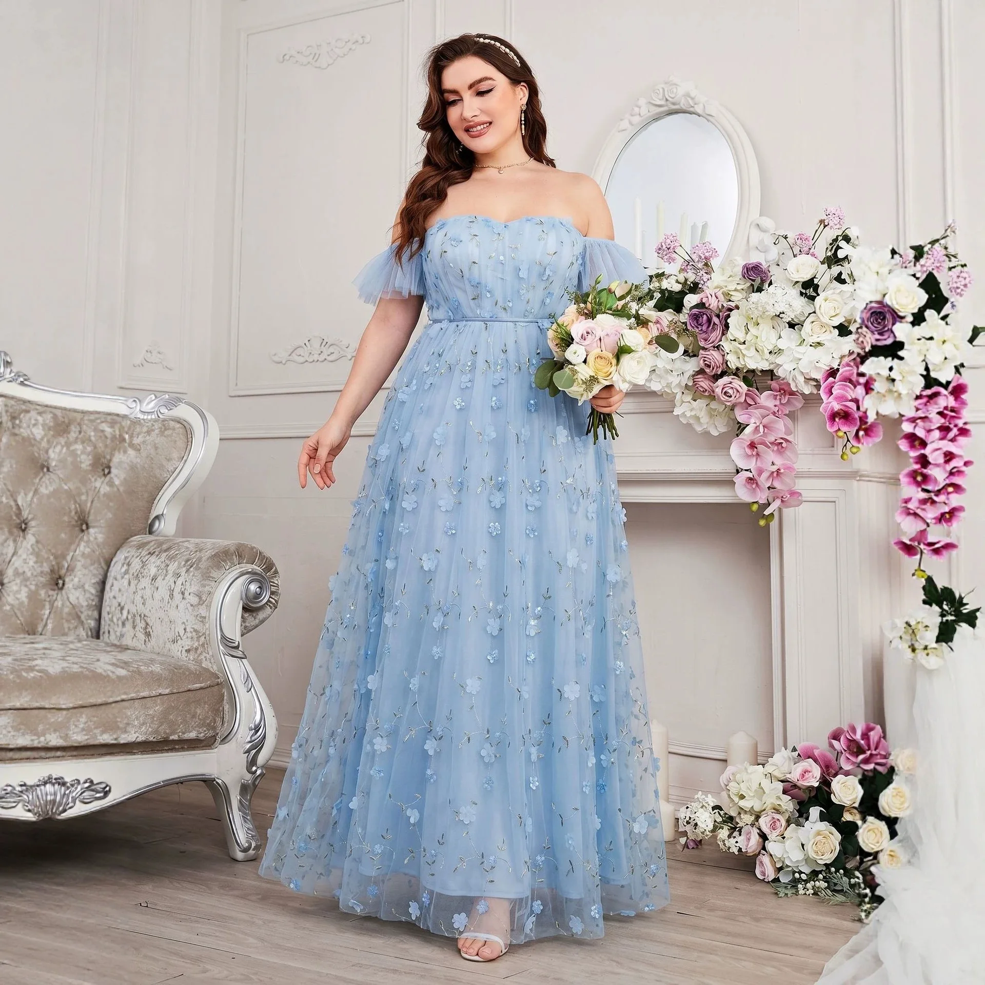 26 Gaun Bunga Elegan Modis Uku - Summer Clothing Drop ulasan dan harga
