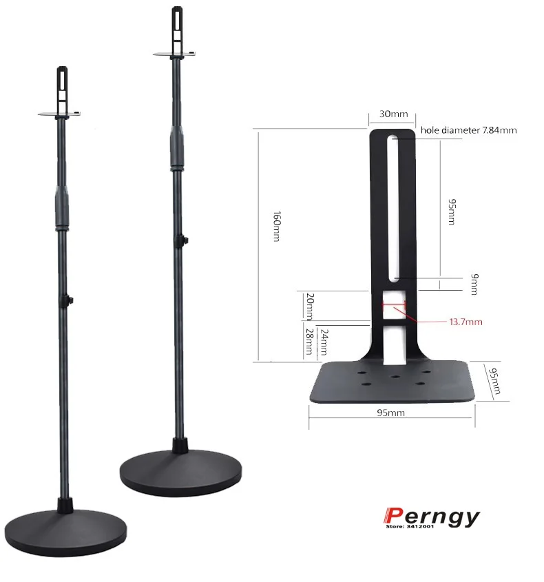 (1 pair=2pcs) SO-F3 60cm-120cm round columu base adjustable surround sound speaker floor stand MOUNT holder sonos play 1 ONE SL