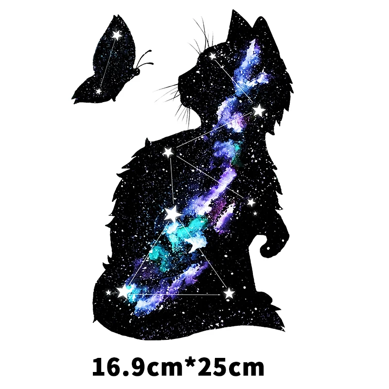25CM Colorful Animals Heat Vinyl Transfer For Clothes Cat Iron On Transfer For Clothes fox Thermal Stickers Appliques