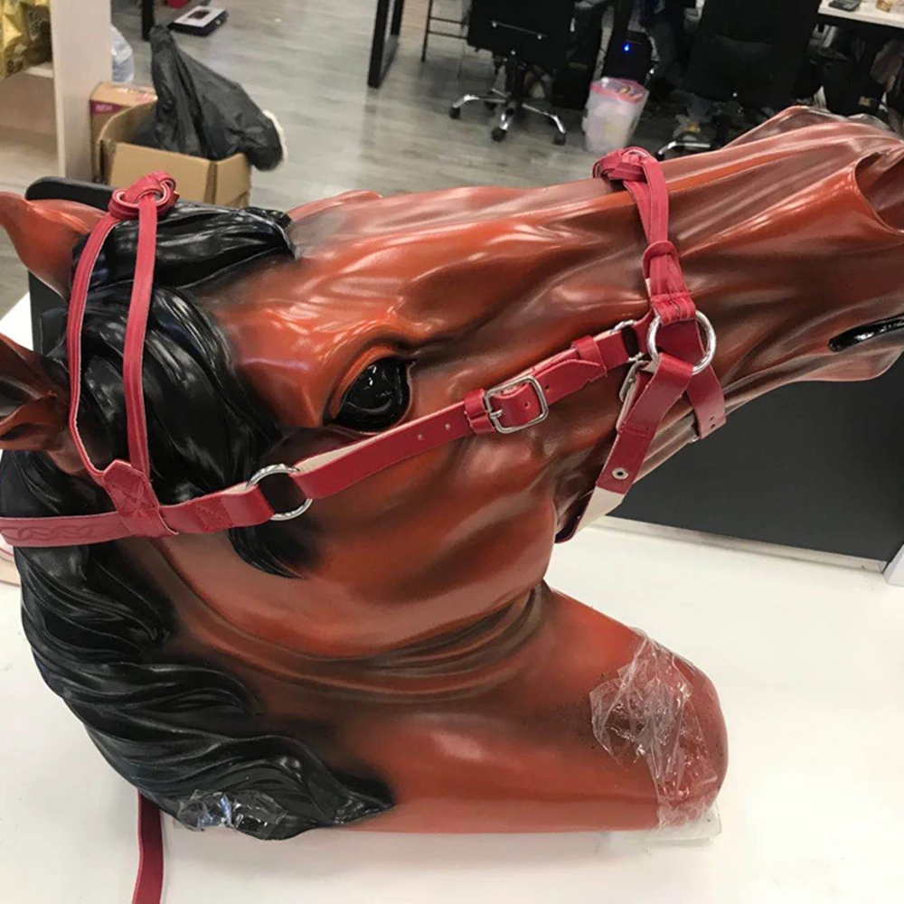 بو الجلود الخيول Bridle Halters مريحة حماية جلد الحصان الحصان رين تسخير قابل للتعديل دائم الحصان رئيس الستار