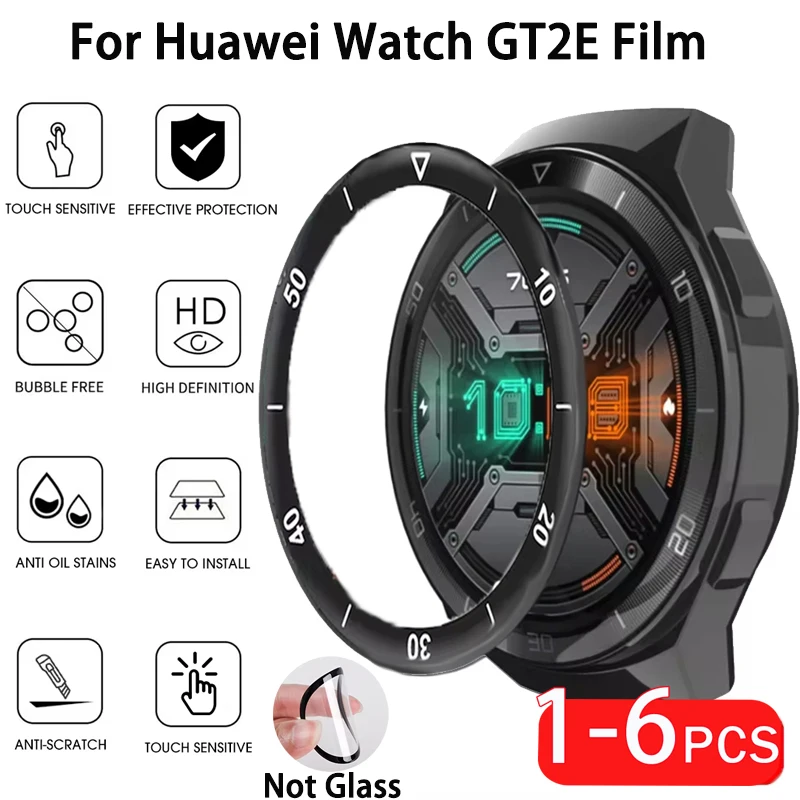 1-6PCS Protective Film For Huawei Watch GT2E 46mm 3D Clear Curved Cover Full Coverage Screen Protector Huawei GT 2E Accessories