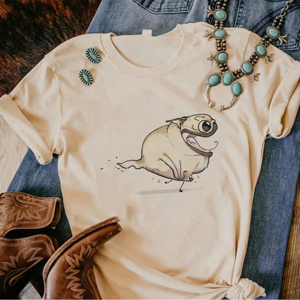 Pug t-shirts women graphic harajuku top girl 2000s clothes