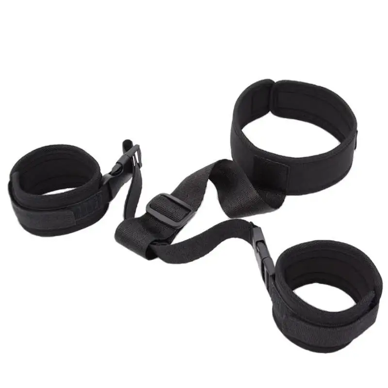 Nylon 3 Piece Bondage Gear Adjustable Women Collar Restraints Set for Couple Adult Fetish Bedroom Game - view 4