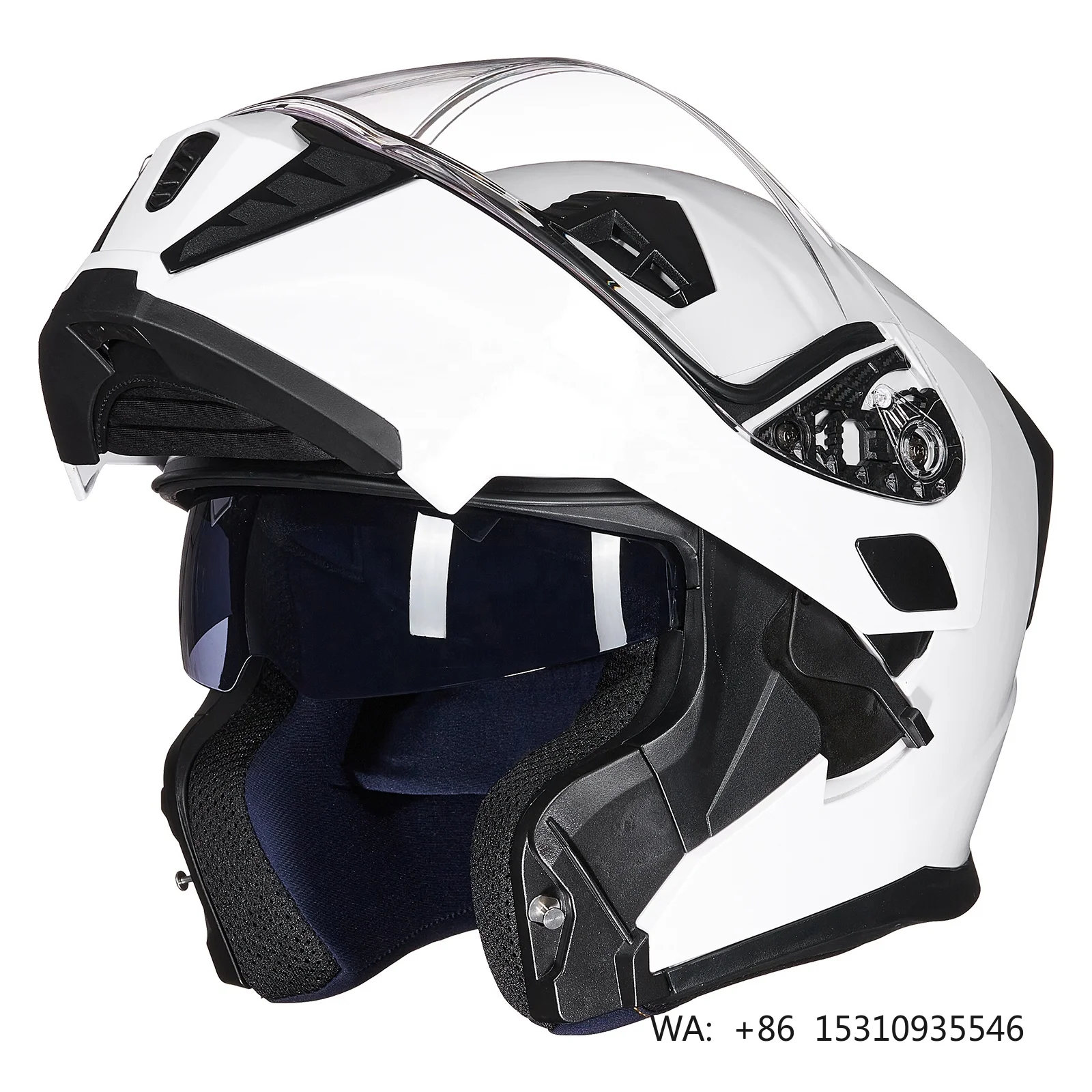 Flip up Dual Visor Motorbike Moped Street Bike Racing Space Model 906 ILM Motorcycle Modular Full Face Helmet