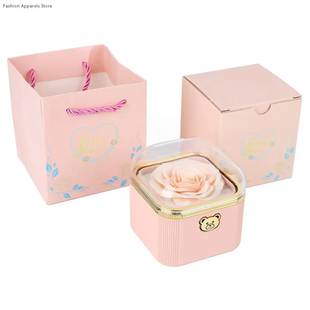 

Cute Flip Necklace Box Dustproof Romantic Surprise Jewelry Storage Box Automatic Plastic Necklace Storage Case Anniversary