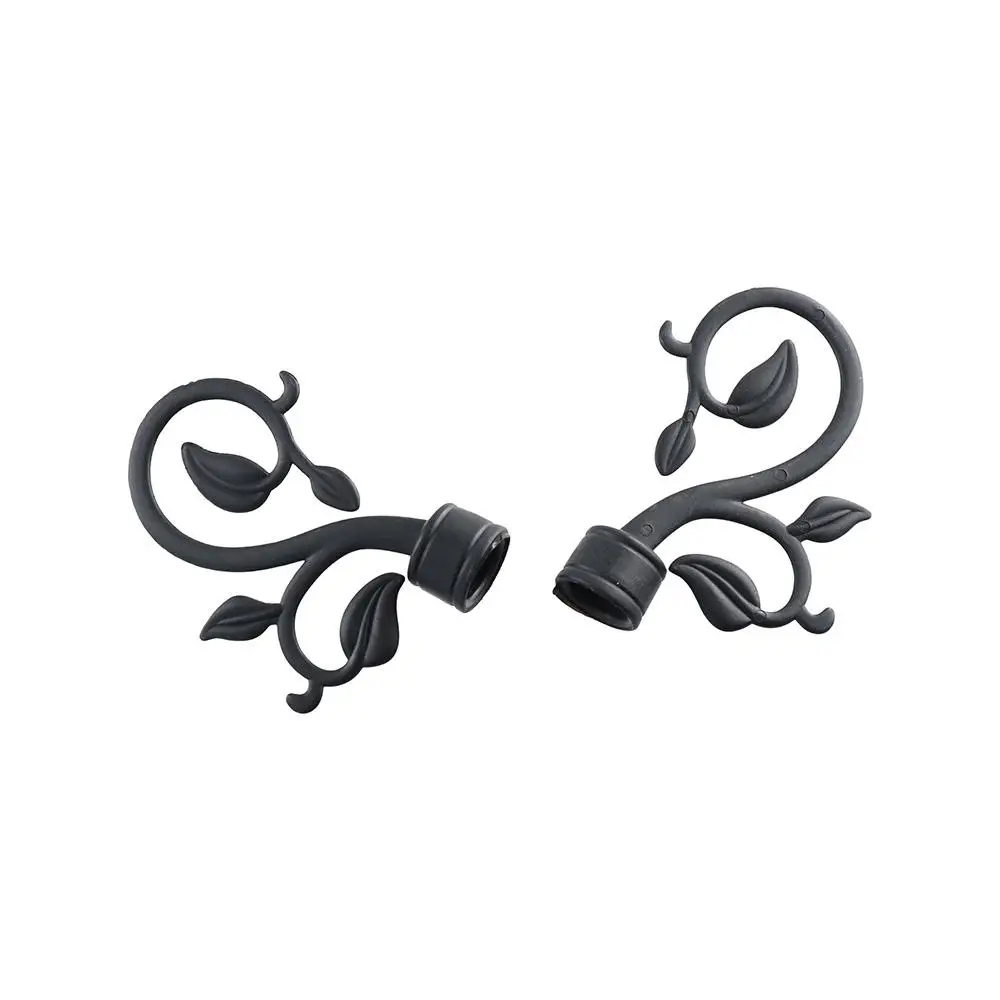 Modern style Ends Heads Curtain Pole Finials Imitation Iron Strong Roman Rod ABS Material Unique Shape Room
