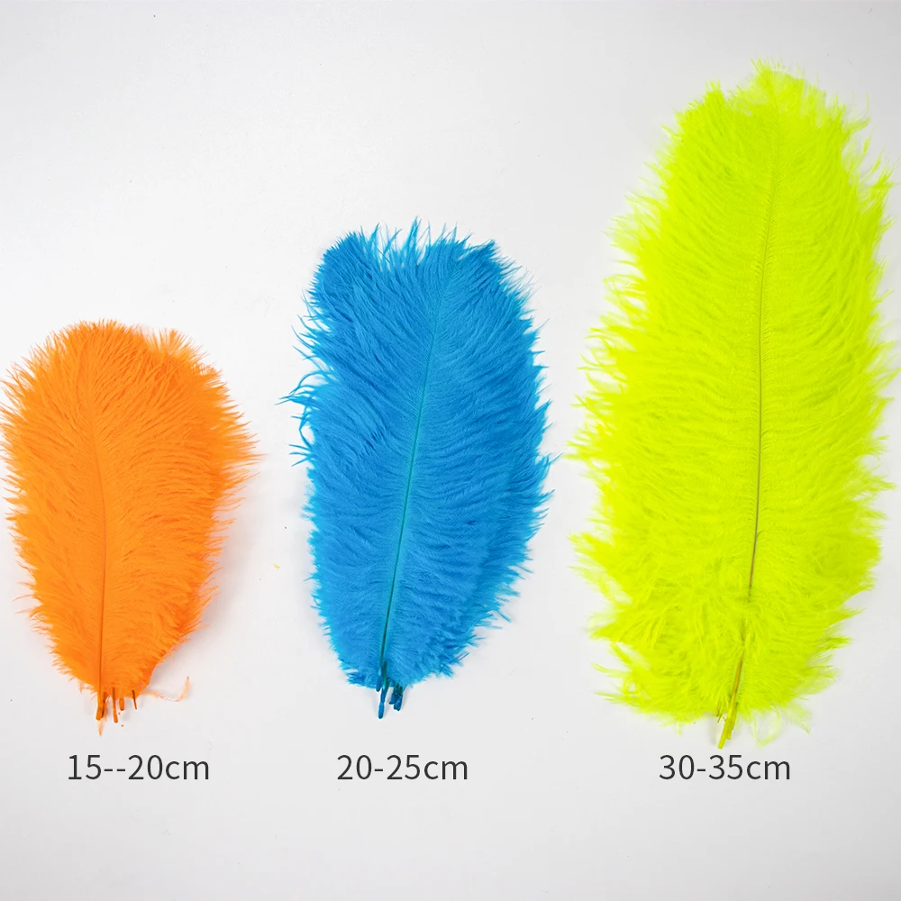 15-20 20-25 30-35CM naturalne strusie pióra wielokolorowe strusie pióra stolik imprezowy dekoracja wazonu plumas 10 szt