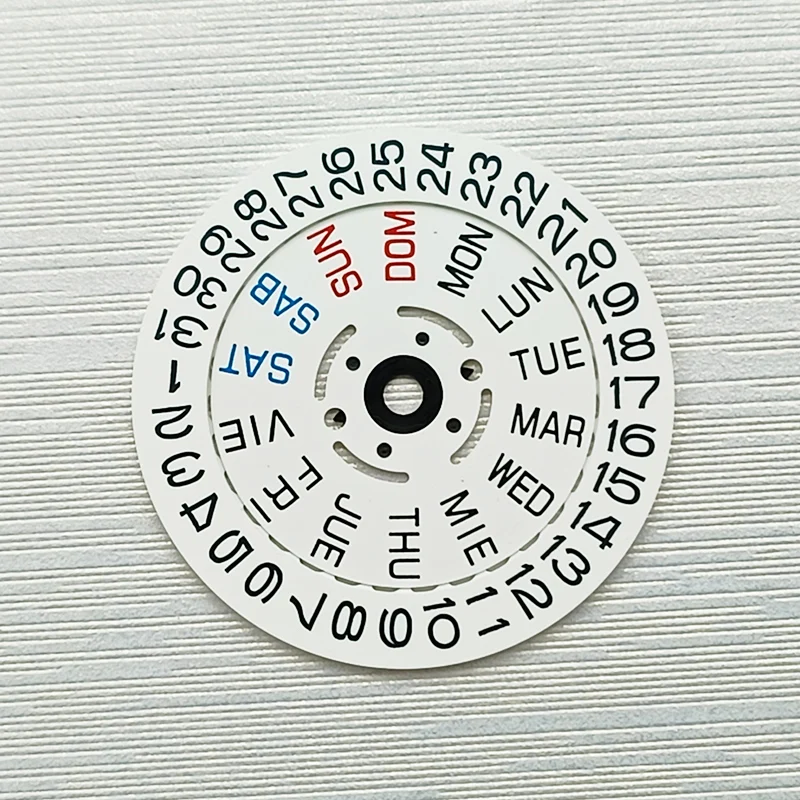 NH35 NH36 Movement All in English Week Wheel Dial Fits NH35 NH36 Movement Crown at 3.0 or 3.8 / 4.1 Oclock Watch Date Week Wheel