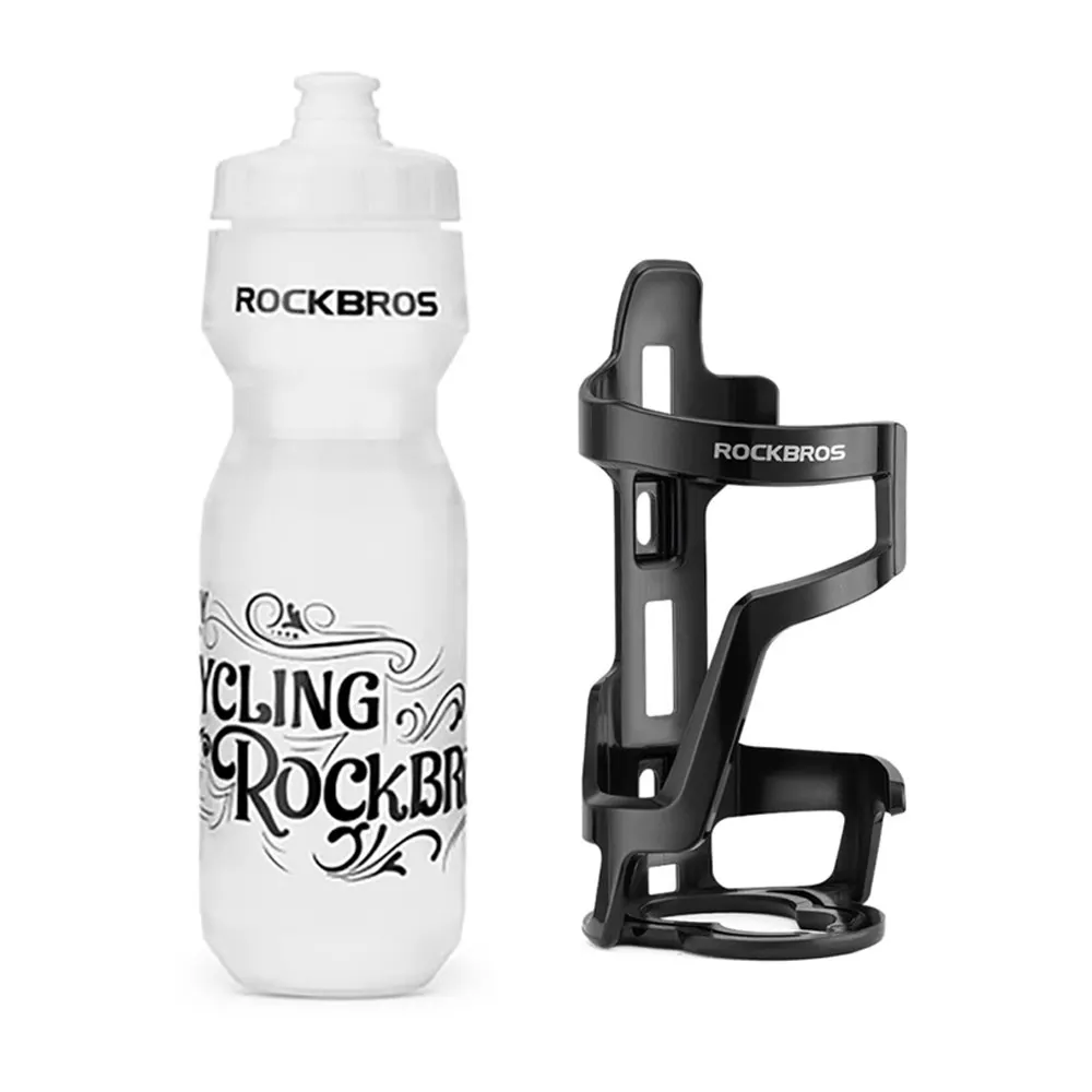 ROCKBROS Fahrrad-Trinkflasche 750 ML mit Fahrrad-Flaschenhalter, leicht zu drückendes Design für Mountainbikes und Rennräder – Detail 1