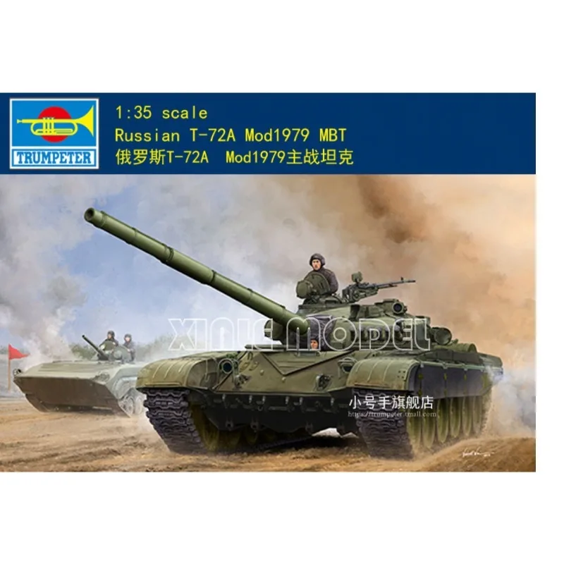Trumpeter Kit de modelo de tanque ensamblado de plástico 09546 ruso T-72A Mod 1979 1/35