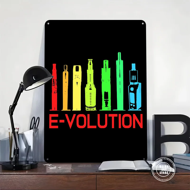 Vape Evolution Tinplate Posters Customizable Wall Art Retro Vintage Metal Signs for Home Room Garage Decoration Gaming Wand Deko