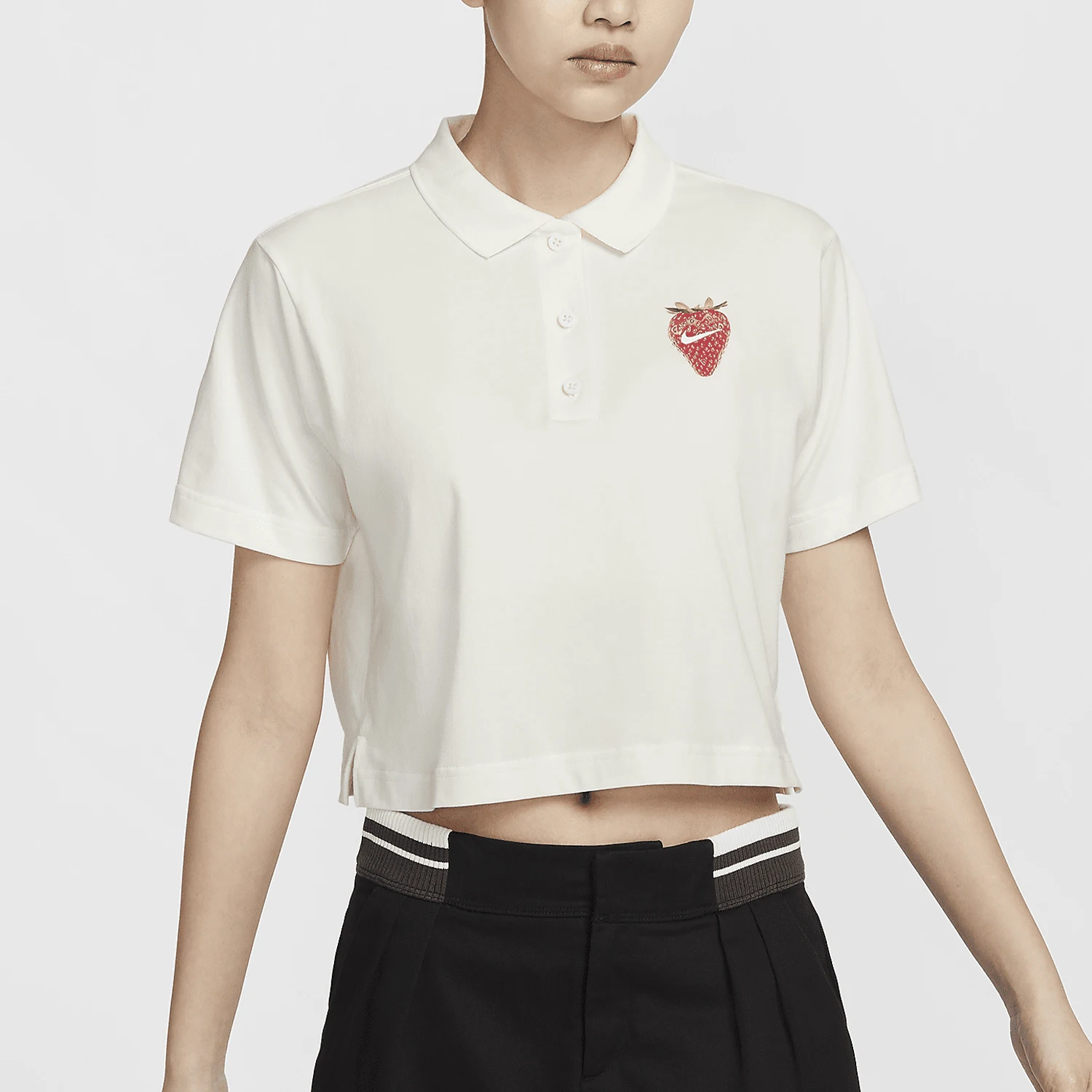 Nike genuine Sportswear women's short slit hem lapel T-shirt HQ1199-133