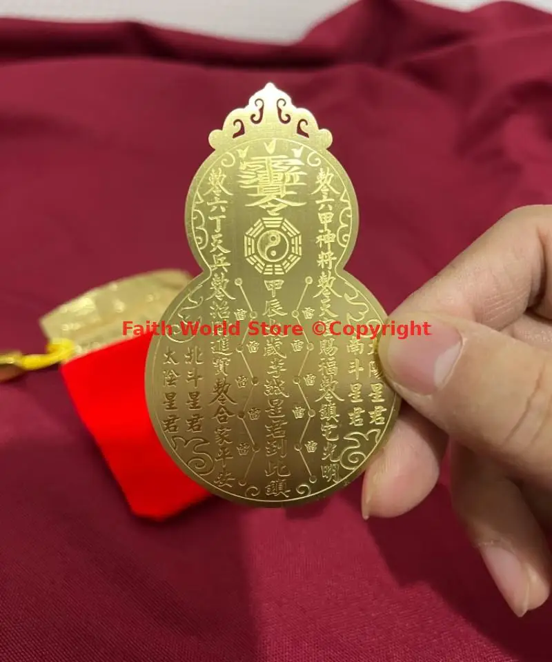 Gratis Schip Geomantische Meester Uitdrijft Boze Geest Brengt Geluk Geld Zegene Veilige Gezondheid Tai Sui Gouden Kaart Multifunctionele Amulet
