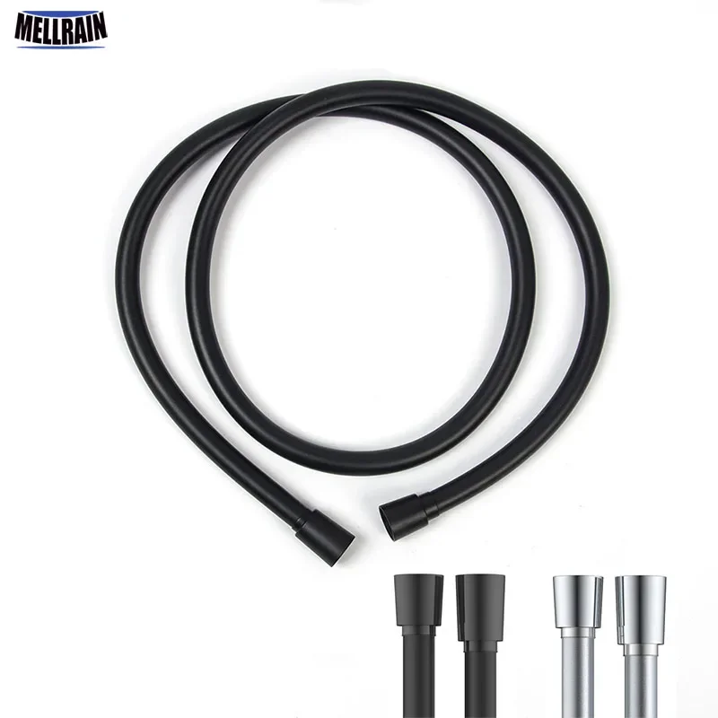 

Black color PVC material shower plumbing hose 1.5 meter length high quality pipe shower accessories black $ chrome choice