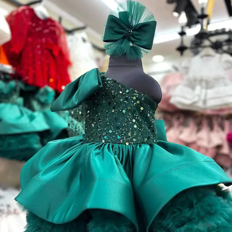 

Вечернее платье для девочек, элегантное великолепное многослойное детское вечернее платье для выпускного вечера с блестками, пышное праздничное платье для девочек 8-летнего девочек, красное