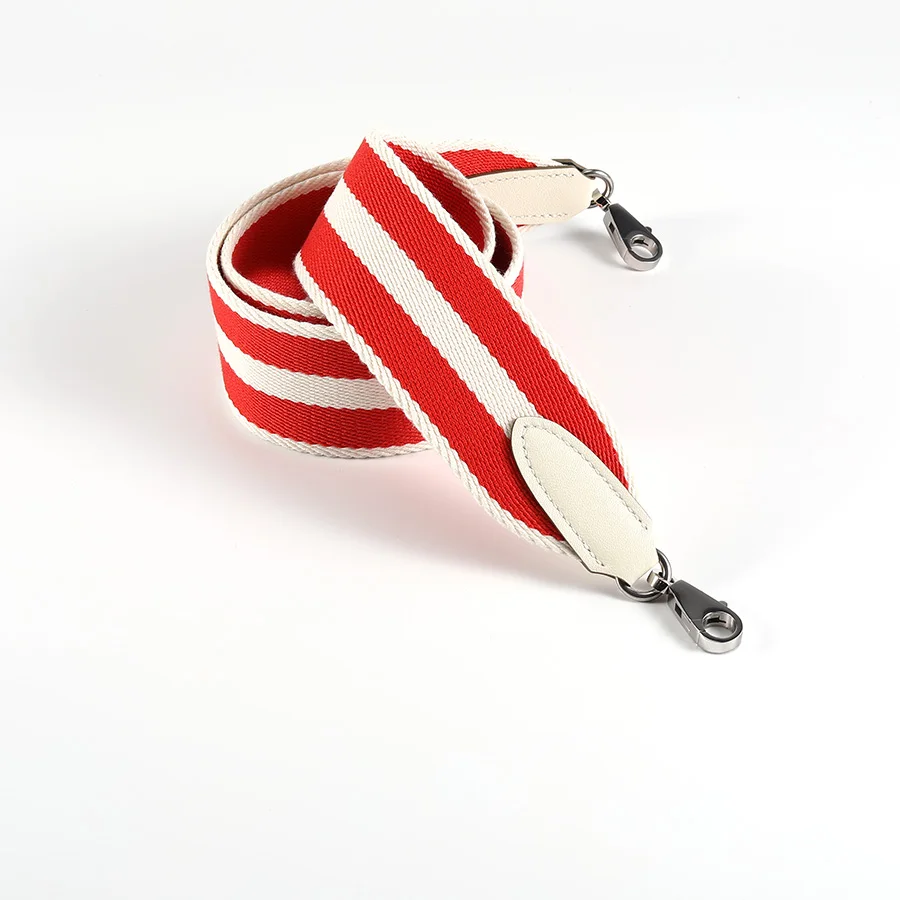 

Cowhide Leather Hand-Stitched 5cm Wide Woven Canvas Strap Shoulder Strap Bag Strap Bag Accessories For Kelly Bag