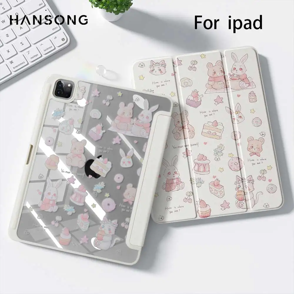 

For iPad Mini 6 7 iPad Pro 11 M4 iPad Air 11 M2/M3 10th A16 for Air 5/6/7/8 10.2 10.5 9.7 10.9 Star Case with Pencil Holder
