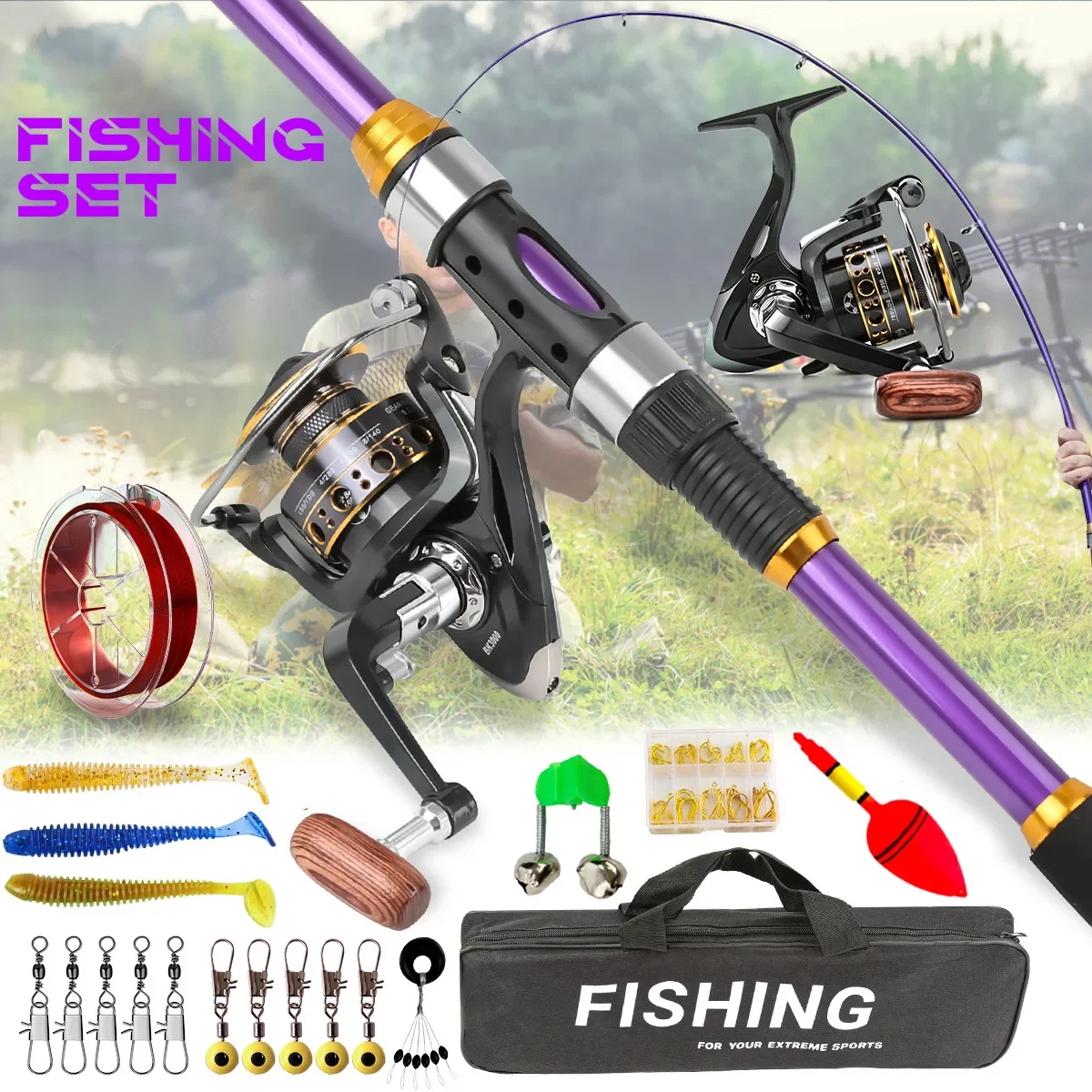 

Complete Fishing Gear Set Combination Far Casting Sea Rod Cross-Border Wholesale Angling Equipment Casting Rod for Angling
