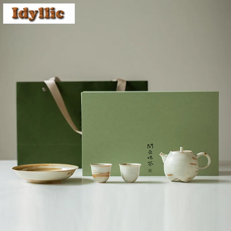 

Dolomite Fart Pot Tea Set Complete Set Aesthetic Tea Ceremony Set Household Teapot And Tea Cup Set Cha Accessories Collection