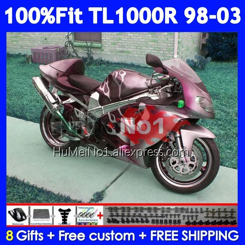 Body For SUZUKI SRAD TL1000 TL 1000 R 1000R 123No.163 Hot flames TL1000R 98 99 01 02 03 1998 1999 2000 2001 2002 2003 Fairings