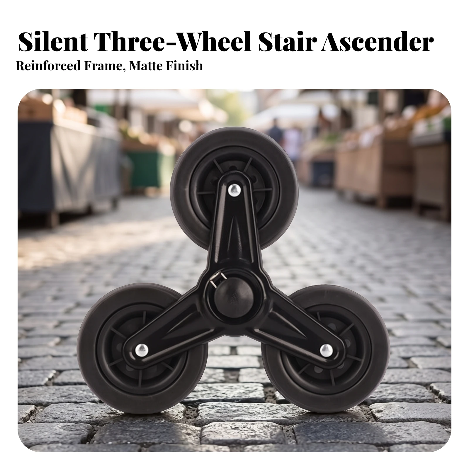 Triangular Caster Wheel Assembly Heavy-Duty Triangle Replacement Caster Hardware Wear Resistant for Delivery Workers