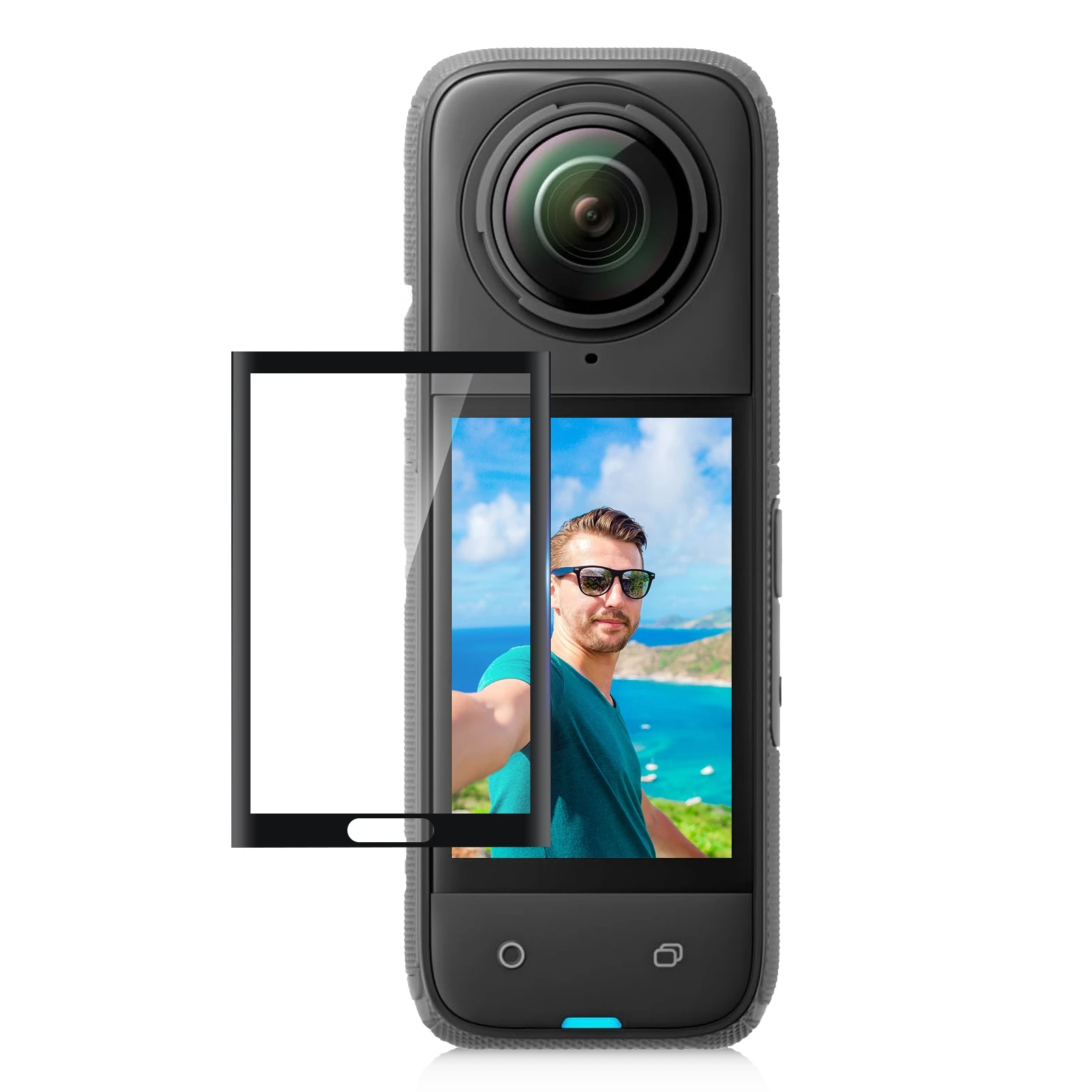 PULUZ 9H 2.5D Curved HD Screen Tempered Glass Film for Insta360 X4 / X5 Screen Glass Protector