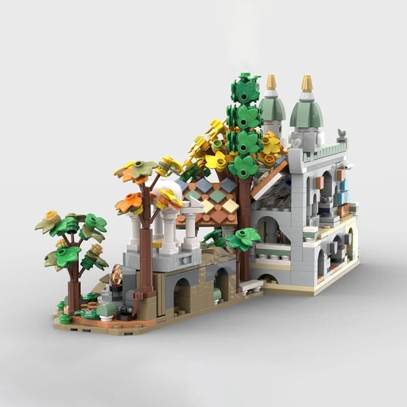 Ring film Model Moc Bouwstenen Mini 10316 Rivendell Model Technologie Modulaire Blokken Geschenken Kerst Speelgoed Sets Montage