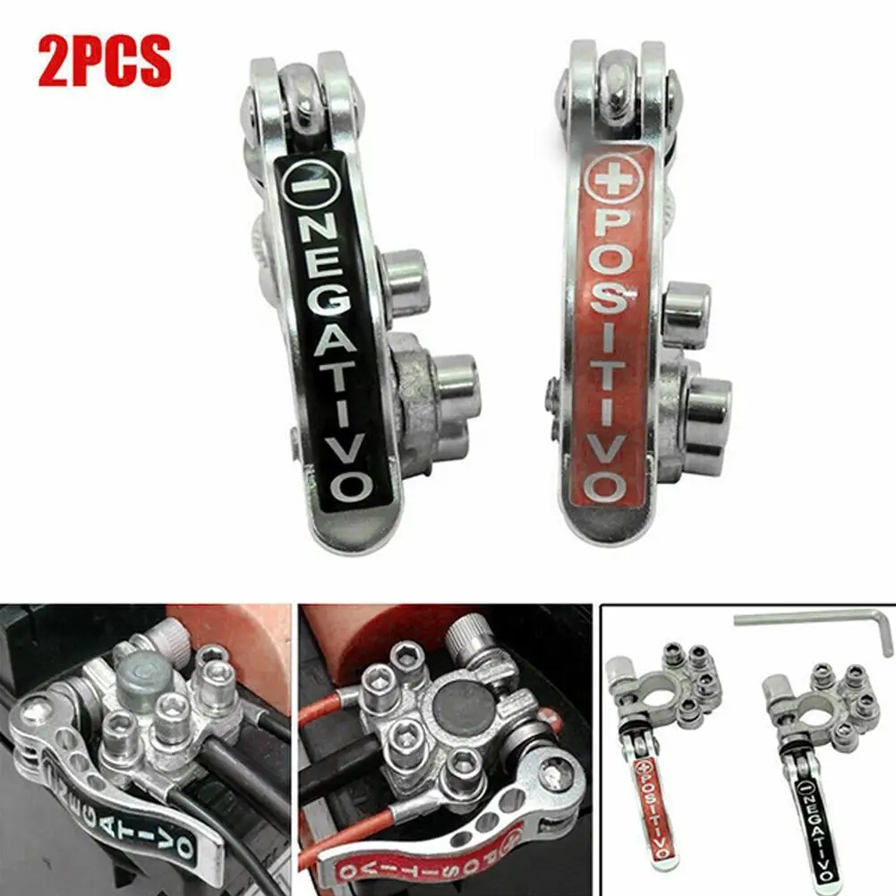 ขั้วแบตเตอรี่รถยนต์1คู่ขั้วต่อแบตเตอรี่รถยนต์12V ขั้วต่อแบตเตอรี่รถยนต์ขั้วต่อแบตเตอรี่รถยนต์ขั้วต่อสายเคเบิลขั้วอะแดปเตอร์ที่หนีบสกรูคลิป